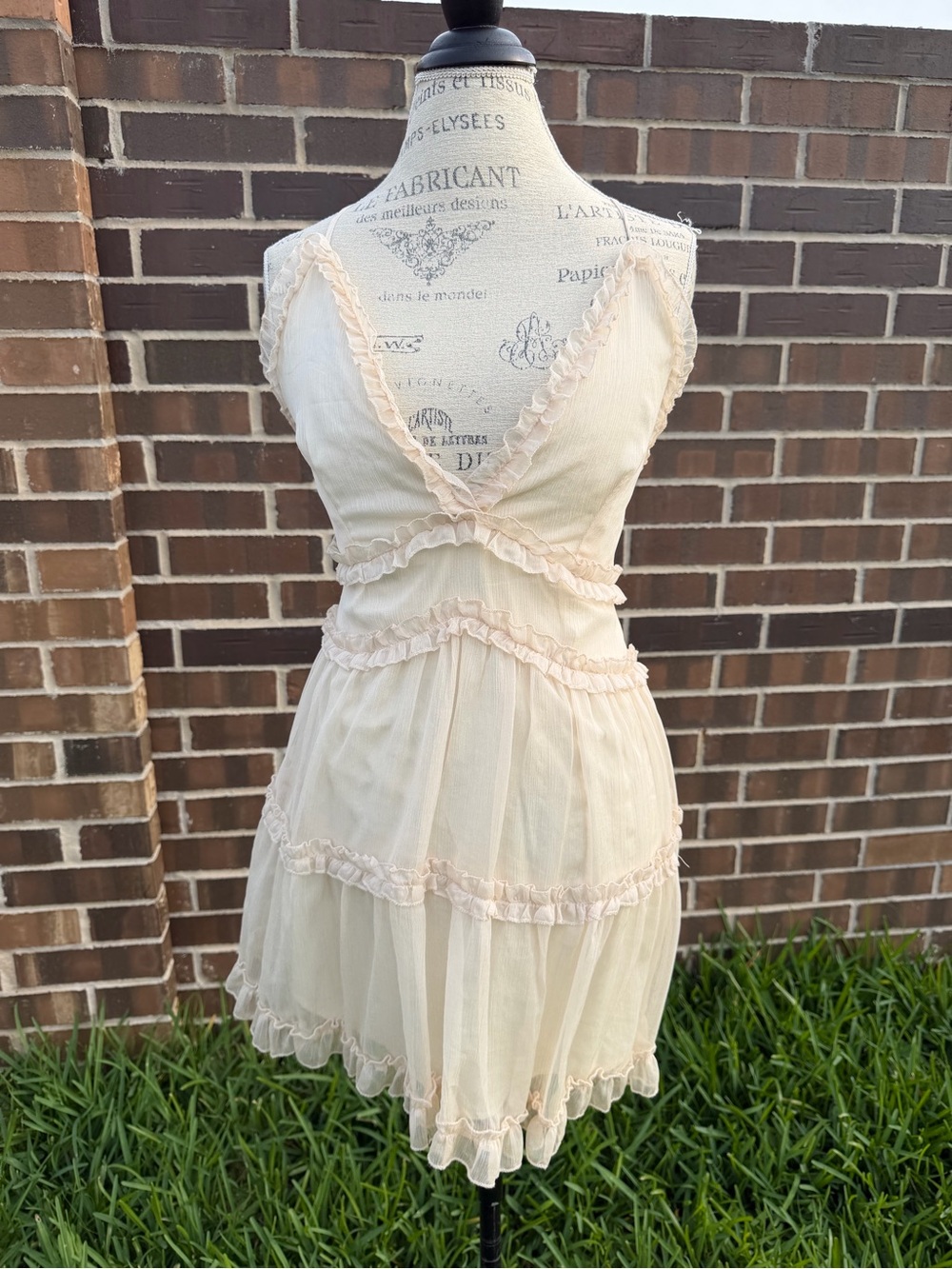 Ruffle Party Chiffon V-Neck Babydoll Dress